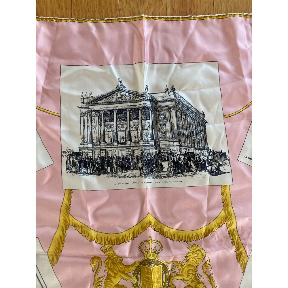 Doro Rare 1960's Hardy Amies Style Royal Opera House Italian Silk Vintage Scarf - Picture 5 of 8